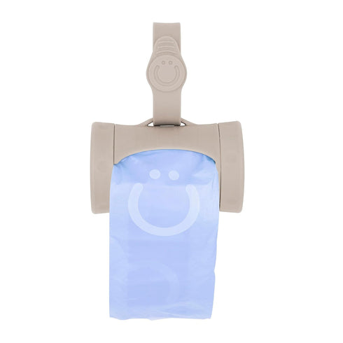 Ubbi Retractable On-the-Go Bag Dispenser for Baby Travel, Diaper Bag Accessory Must Have for Newborns, Helpful Baby Accessory, Taupe...