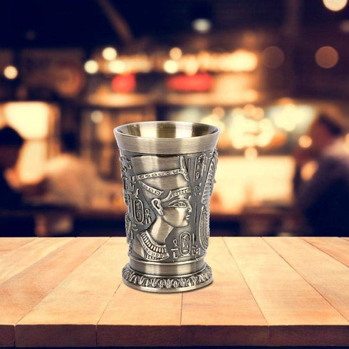 Metal Shot Glasses Vintage Wine Cup with Green Bronze Body Zinc alloy Insert for Home Ornaments KTV Wine Set...