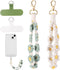 2 PCS Boho Macrame Phone Wrist Strap, Cute Cell Phone Lanyard with Tether Tab Floral Smartphone Wristlet Bracelet Keychain Anti Theft Strap for Wo...