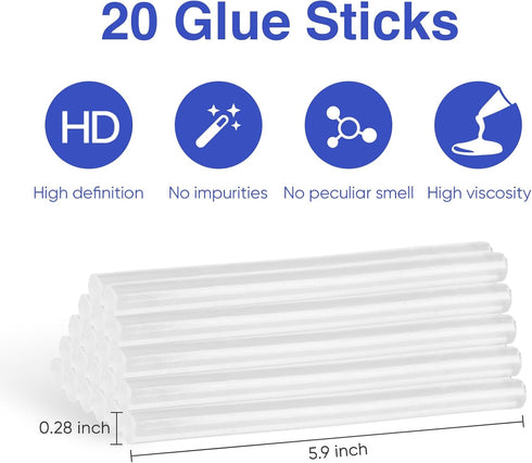 Cordless glue gun Glue Gun Fast Preheating Hot Glue Gun Kit with 20 Glue Sticks USB Rechargeable Cordless Hot Glue Gun for School Crafts DIY Arts ...