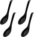 4 Pieces Black Soup Spoons, Japanese Spoons Soup, Plastic Soup Spoons, Rice Spoons, Chinese Wonton Soup Spoons...