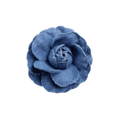 Woman Denim Brooch Flower Girls Blue Jeans Hair Clip Lady Hairgrips HairPin JW02 (2pc-Set)...