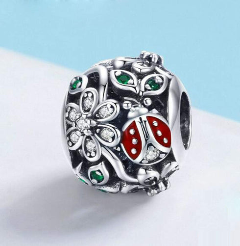 Animals Ladybug Charms for Pandora Bracelets 925 Sterling Silver Flowers Christmas Charm For Bracelets...