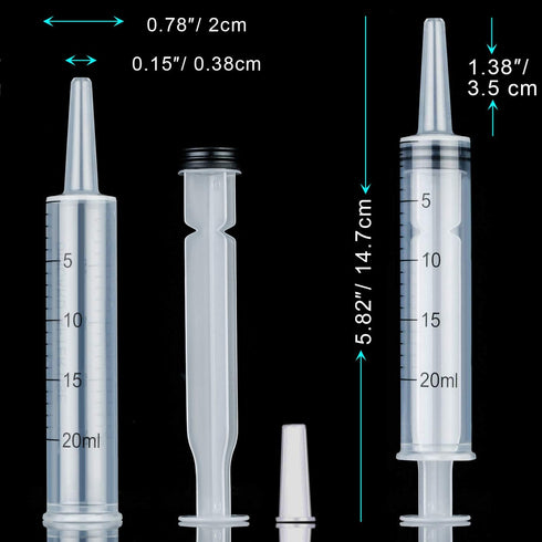 4 Pack 20mL Syringes for Lip Gloss Making Supplies Liquid TKP Lipgloss Base Flavoring Oil Oral Medicine Injection Feeding- with Tip Cap and Pipett...