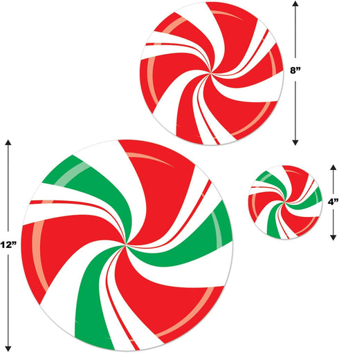 Beistle 40 Piece Cardstock Paper Peppermint Cut Outs for Christmas Party Holiday Bulletin Board Classroom Candy Theme Wall Decorations, 4" - 12", ...