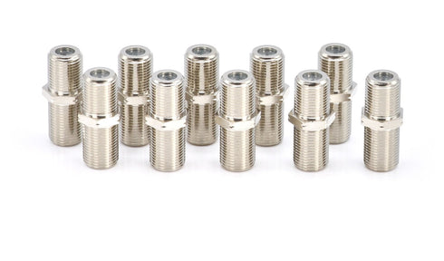 THE CIMPLE CO Cable Extension Coupler - 10 Pack - Connects 2 Coaxial Video Cables, for Coax F81 (Female to Female) - Rated for 3 GHz Satellite, TV...