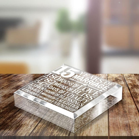 KATE POSH - Fifteen (15) Years of Marriage - Our 15th Anniversary Keepsake & Paperweight...