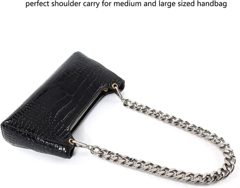 25 Inch Trendy Chunky Metal Chain Purse Handles Shoulder Strap Replacement for Handbag (Silver)...