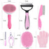 7 PCS Dog Grooming Kits,Pet Shedding Brush?Pet Self-Cleaning Brush with Pet Nail Clipper, Flea Comb and Shampoo Bath Brush...