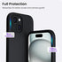 ORNARTO Compatible with iPhone 15 Case 6.1, Slim Liquid Silicone 3 Layers Full Covered Soft Gel Rubber Phone Case, Anti-Scratch Shockproof Protect...