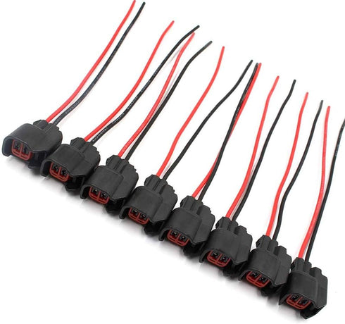 8 Pcs Fuel Injector Connector Pigtail Wire EV6 EV14 USCAR Fit for Dodge LS2 LS3 GM Ford...