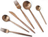 JASHII 18/10 Rose Gold Flatware Rose Gold Silverware Set 304 Stainless Steel Copper Flatware Cutlery Set| 6-Piece Adaline Royal Modern Satin Finis...