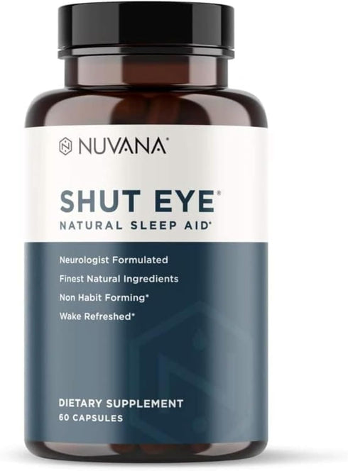 Shut Eye Natural Sleep Aid Supplement for Adults | 5mg Melatonin | Helps Relax and Promote Natural Deep Sleep with Valerian Root, Chamomile & Magn...