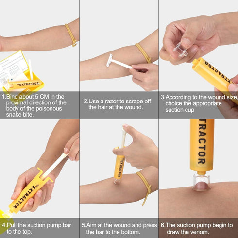 Snake Bite Kit, Bee Sting Kit, Emergency First Aid Supplies, Venom Extractor Suction Pump, Bite and Sting First Aid for Hiking, Backpacking and Ca...