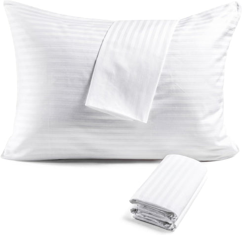 FAUNNA 600TC 100% Cotton Pillow Protectors, Standard Size (20x26), 2 Pack, Oeko-TEX Certified, Hotel Grade Pillow Cover with Silent Zipper, Zip Up...