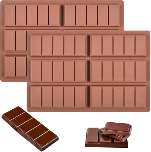 Food Grade Break-Apart Chocolate Molds, Silicone Chocolate Bar Sweet Molds Hot Chocolate Energy Bar Moulds Rectangle Baking Silicon Bakeware Molds...