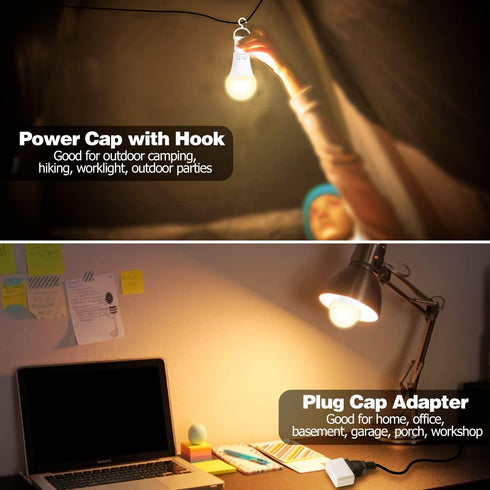 AmeriTop Rechargeable Emergency LED Light Bulb - 2 Pack A19 Battery LED Bulbs for Power Outage Camping Outdoor Activity Hurricane 850 Lm 9W 60W Eq...