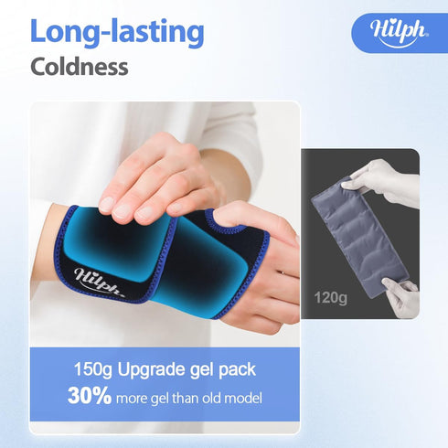 Hilph Wrist Ice Pack Wrap for Pain Relief, Reusable Wrist Brace with Gel Cold Pack for Injuries, Hot & Cold Compress Hand Ice Pack for Carpal Tunn...