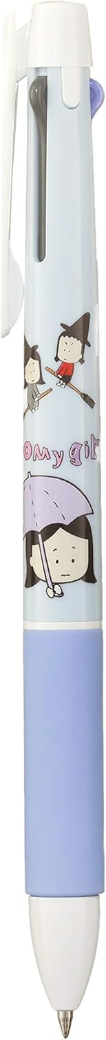 Xeno Angry Little Girl 0.38/0.5mm 3 Colors Ball Point Pen 12pcs (Pink, Mint, Yellow, Sky Blue) (Sky Blue 12pcs)...