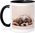 3dRose Ceramic Shih Tzu Sleeping Best Friend Mug, 1 Count (Pack of 1), Black...
