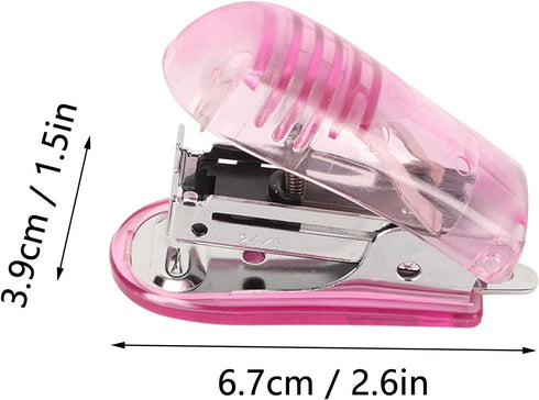 Hand Stapler, 2-Piece Mini Stapler with Pin Puller for Binding Documents (Purple Pink)...