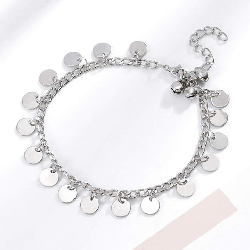 Fstrend Boho Tassels Anklet Chain Silver Sequins Pendant Ankle Bracelet Bell Summer Beach Festival Foot Chains Jewelry for Women and Girls...