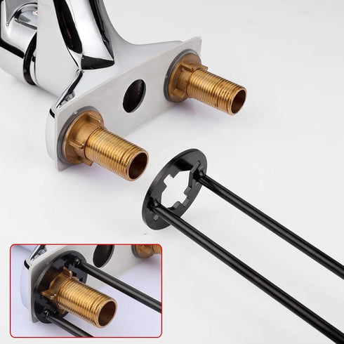2 Pcs Four-jaw Hex Wrench, Basin Wrench Set, 7 Sizes Carbon Steel Multifunctional Sink Wrench, Tight Spaces Maintenance Installation Removal Fauce...