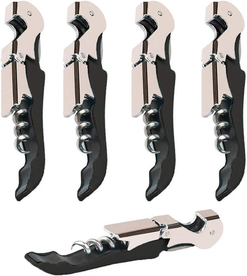 Professional Waiter Corkscrew Wine Openers Set (4 PCS),Upgraded with Heavy Duty Stainless Steel Hinges Wine Key for Restaurant Waiters, Sommelier,...