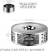 Stainless Steel Teapot Warmer, Metal Teapot Heater with Tealight Holder Stainless Steel Candle Base Coffee Tea Warmer for Glass Teapot, Stainless ...