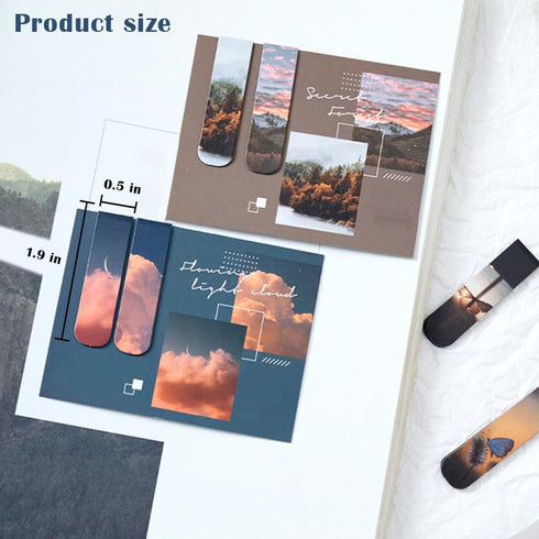 Magnetic Book Markers Landscape Magnetic Bookmarks Magnet Page Markers Set Assorted Book Marks for Students Reading (QS241)...