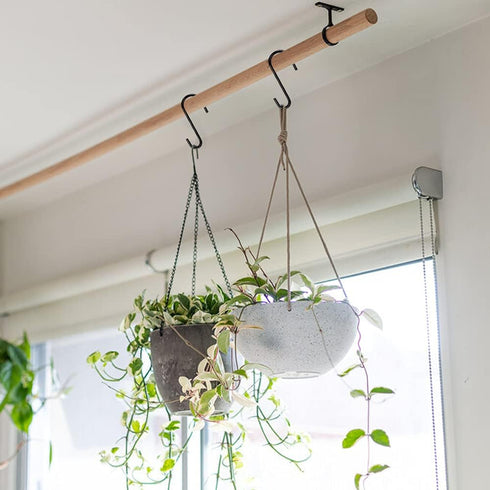 HiGift 6 Inches Large S Hooks Heavy Duty, Black S Shaped Fence Hanger Hooks for Hanging Plants,Wind Chimes,Gardening Tools,Lights,Pool Equipment,B...