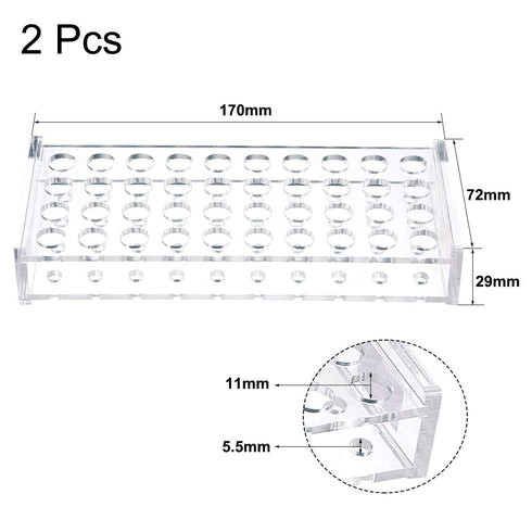 uxcell Test Tube Rack Holder Lab Stand Acrylic 40-Well Clear for 0.2ml,10ml 2Pcs...