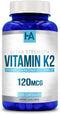 Vitamin K2 MK-7 120 MCG - 200 Vegetarian Capsules (Non-GMO & Gluten Free)...