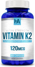 Vitamin K2 MK-7 120 MCG - 200 Vegetarian Capsules (Non-GMO & Gluten Free)...