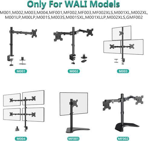WALI Mounting Plate for WALI Monitor Mounting System, Mounting Holes 75 by 75 mm and 100 by 100 mm (VES01), Black...