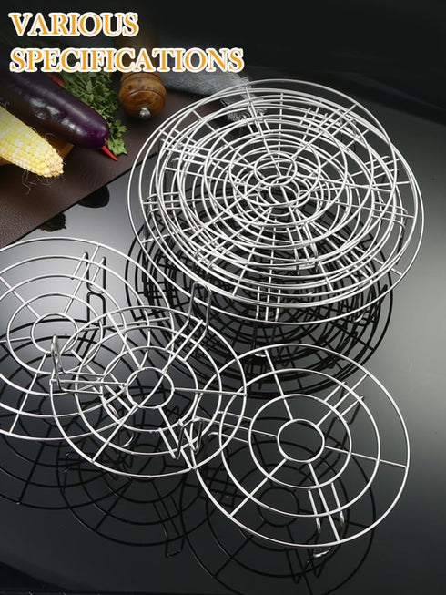 5.5 Inch Cooking Rack with 1.8" Height Legs Round Stainless Steel Baking and Cooling Steaming Rack Cookware Fit for Air Fryer Instant Pot Pressure...
