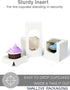 White Cupcake Boxes Individual 15 Count Pre-Assembled with Window and Inserts, Individual Cupcake Containers Auto-Popup for Wedding Baby Shower Mo...