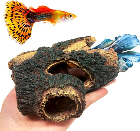 Resin Aquarium Decorations Cave Betta Fish Tank Accessories Cave Decor for Betta Shrimp Cichlid Hiding Breeding Small Fish Bowl Hide Decoration Hi...