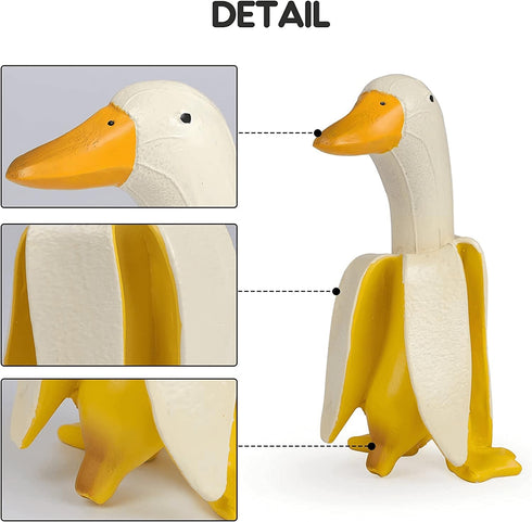 Banana Duck Statues Garden Gnome Funny Banana Outdoor Quirky Duck Ornaments Weird Decorations (3.6" D x 3.2" W x 5.5" H)...
