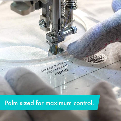 Creative Grids Machine Quilting Tool Shelly – CGRQTA8 – Made in USA Non-Slip Grip Acrylic Quilting & Sewing Template Ruler for Free-Motion Quilt P...