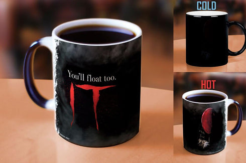 Morphing Mugs IT The Movie - Pennywise the Dancing Clown - You'll Float Too - One 11 oz Color Changing Heat Sensitive Ceramic Mug – Image Revealed...