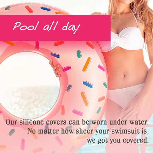 Hollywood Fashion Secrets Silicone Coverups, Hypoallergenic, Reusable, Washable, Gentle on Skin, Ultra Thin, Self Adhesive, Dark Shade, 1 Pack...
