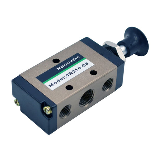 4R210-085 Way Pneumatic Air Hand Lever Operated Valve Solenoid Valve Port 1/4" Manual Control Valves...