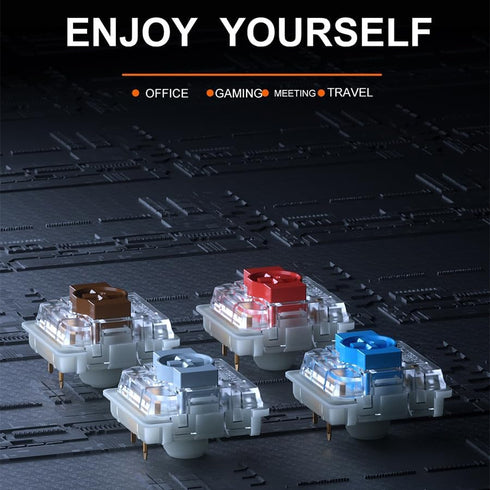 GATERON KS-33 Low Profile 2.0 Silver Switches, 3 Pin Factory Pre-lubed SMD LED for MX Mechanical Keyboard (Silver, 35pcs)...