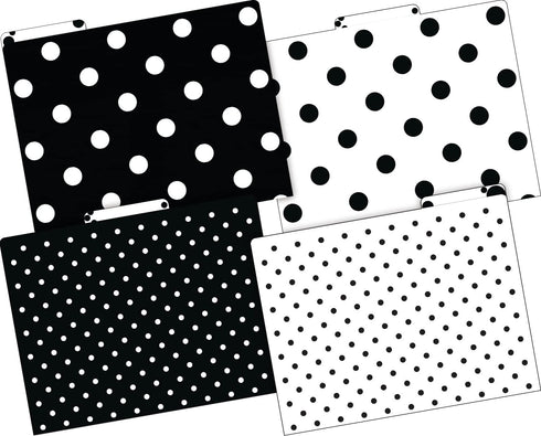 Barker Creek Black & White Dot File Folders on 14pt Stock, Set of 12, Letter Size, 1/3 Cut Tabs, Home, School and Office Supplies (2004)...