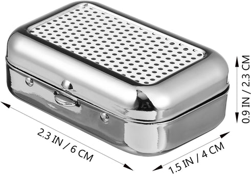 GARNECK Mini Compact Stainless Steel Portable Ashtray, Car Supplies White Patch Ashtray with Lid...
