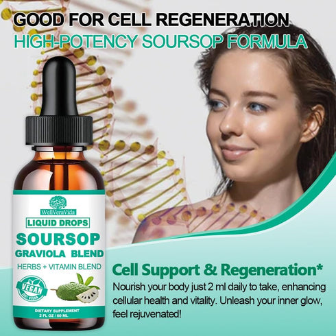 Soursop Bitters Liquid, Soursop Oil Organic Extract Multivitamin Drop w. Sea Moss Elderberry, Botanical Soursop Living Bitters, Unrefined Soursop ...