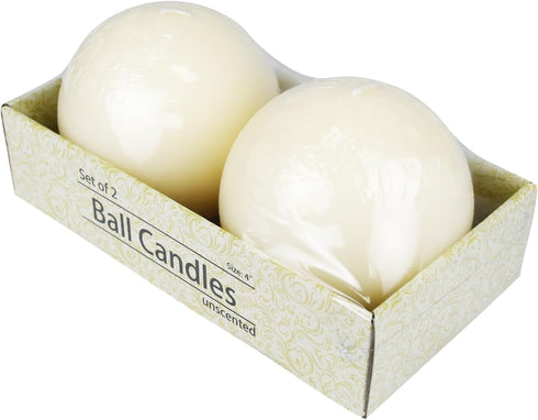 4 Inch Pale Ivory Ball Candles...