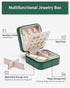 Vlando Travel Jewelry Case, Small Travel Jewelry Organizer Box for Girls Women - Dark Green...