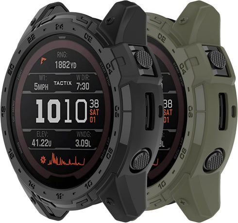 Compatible with Garmin Tactix 7 AMOLED Case, Scratch-Resistance TPU Military Protection Rugged Cover Case for Garmin Tactix 7 AMOLED Smartwatch Ac...